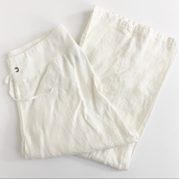 Eileen Fisher Pants - EILEEN FISHER White Organic Linen Pant